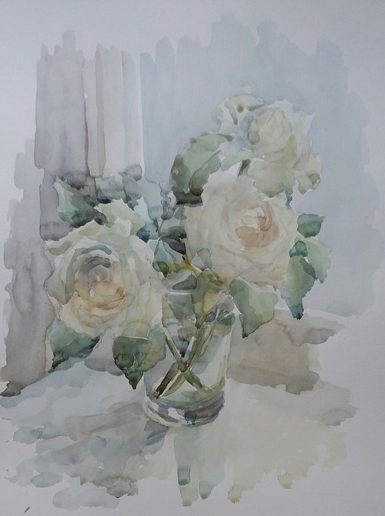 Roses. Original watercolor