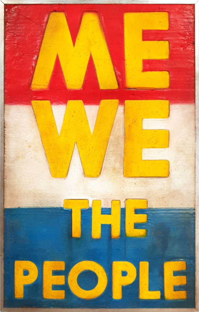 Urban And Pop Abstract Painting By Dangerous Minds Artists, 20 X 32, Me We The People, Original Artwork