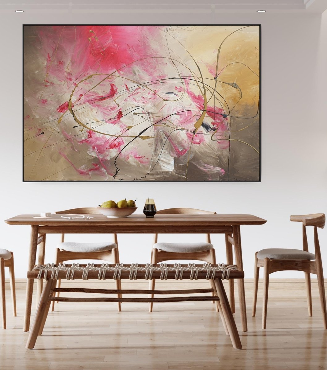 Abstract Acrylic Painting By Gabriela Azar Schreiner, 63 X 43, Ladybug, Original Artwork