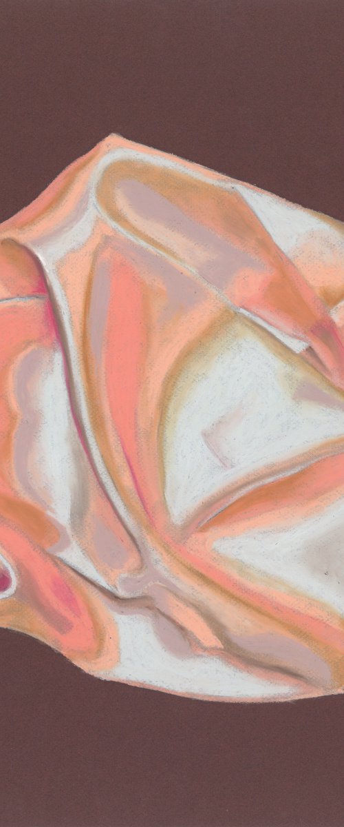 Satin Coral on Crimson by Kristine Facchetti