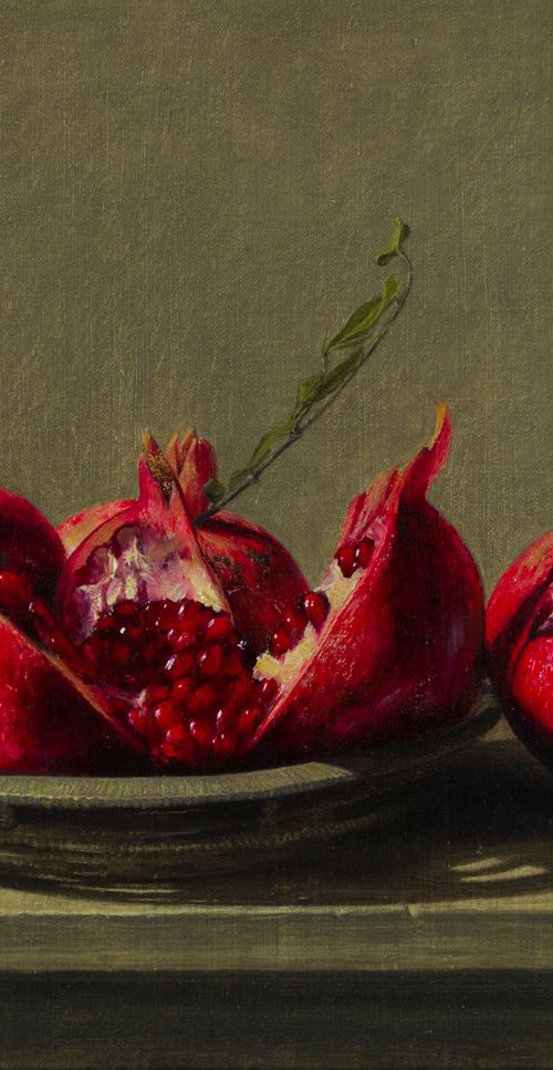 Pomegranates, 40 x 50 cm, oil on canvas, 2018 by Syuzanna Tarverdyan