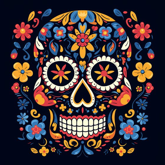 Calavera de flores