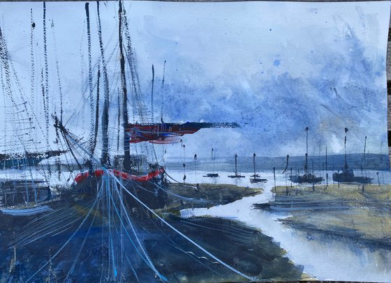 Thames barge on the Orwell foreshore….