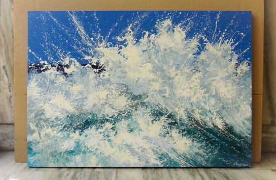 Seascape Painting "Sea Waves" 70 x 100 cm