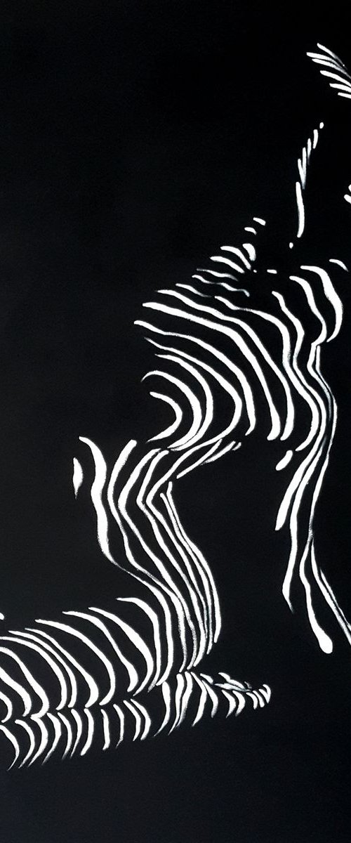 Moon light - Nude, woman nu, erotic, body, woman's body acrylic,  oil painting woman, gift, abstract by Anastasia Kozorez