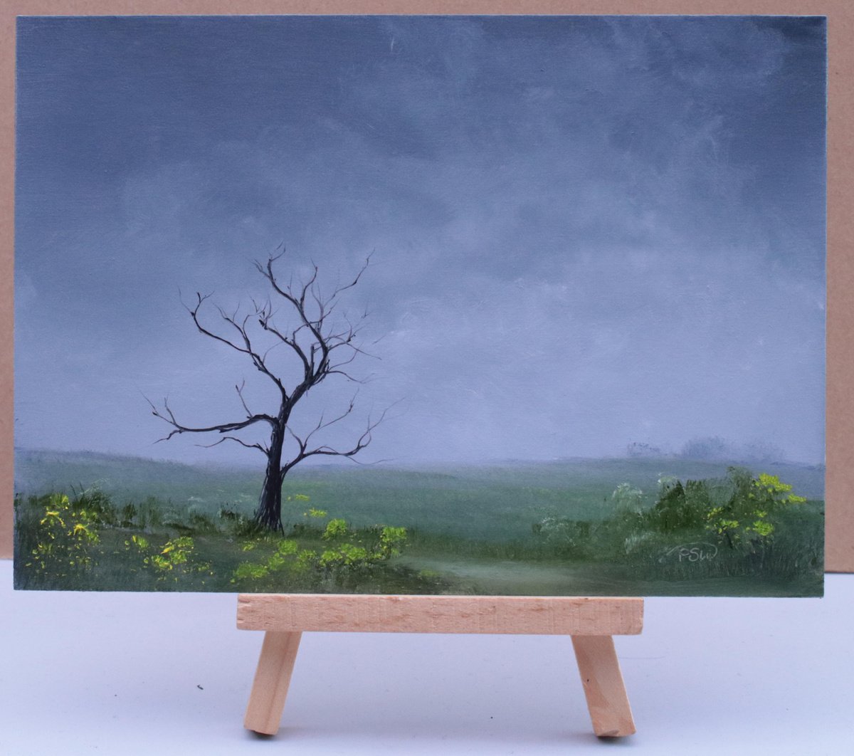 ’Spring Dawn II’ Original Oil Painting Landscape Farm Land 7x5 by Pip Walters