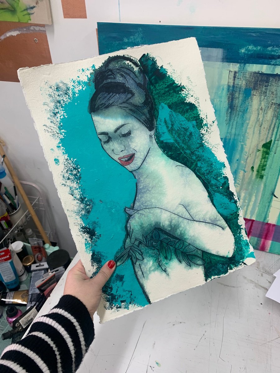 Expressive Portrait Painting By Dianne Bowell, 11 X 15, Eternal Echo, Original Artwork