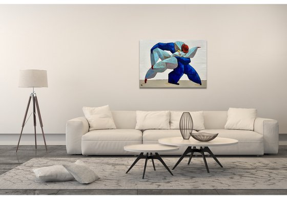Lovers dancing Salsa
