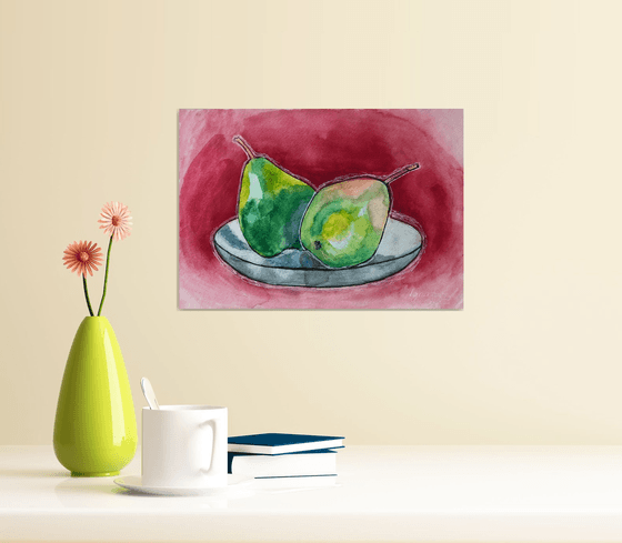 Pears on pink