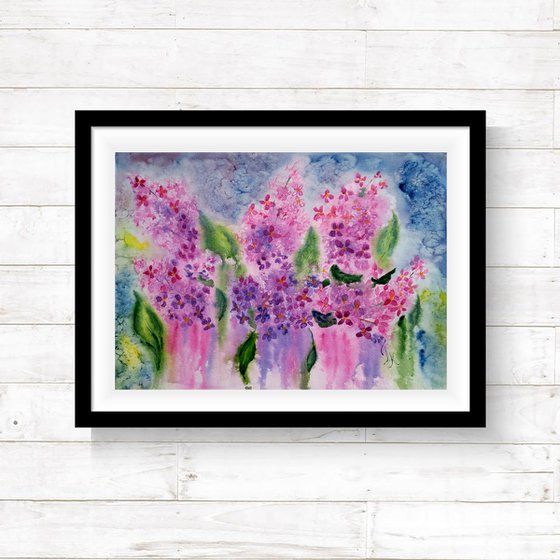 Lilac Original Watercolor Painting
