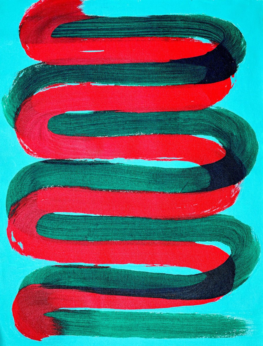 Abstract Acrylic Painting By Sumit Mehndiratta, 16 X 21", Cunowap, Original Artwork