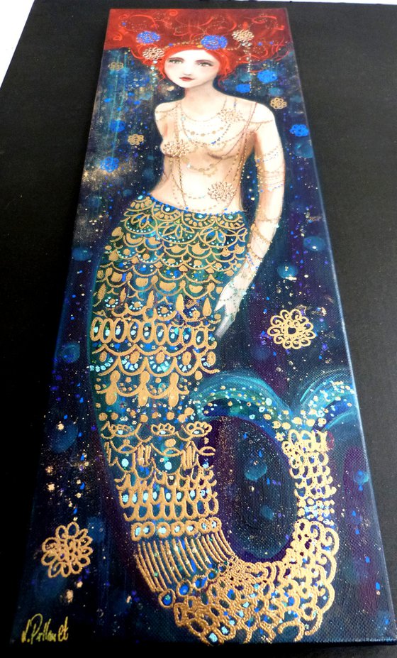 All the gold of mermaids 20 x60 cm.