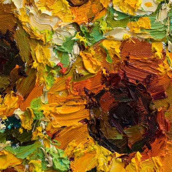 Sunflowers  Impasto Oil painting