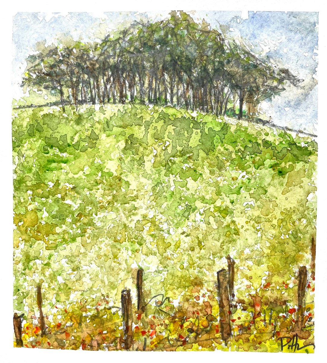 Expressive Landscape Painting By Steve Potts, 6 X 7", Scotland Copse, Original Artwork