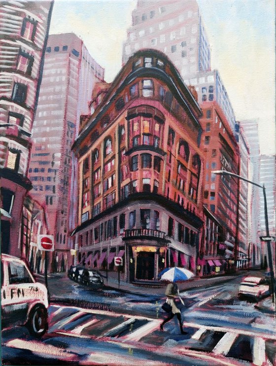 New York shower Oil painting by Mark Croucher | Artfinder