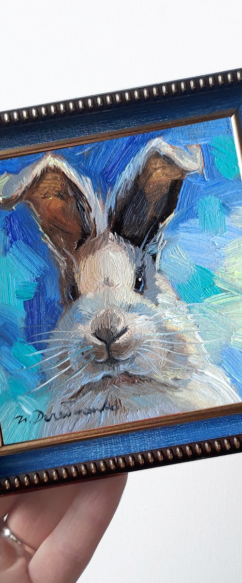 Rabbit portrait by Nataly Derevyanko