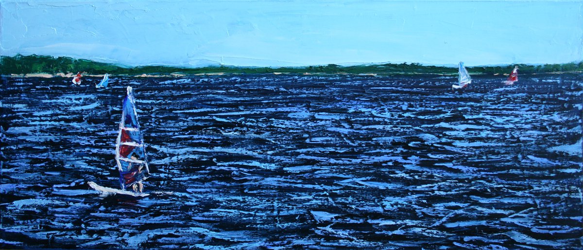 Early Summer Windsurfing By Salana Art / Svetlana Samovarova, 28 X 12, Artwork For Sale On Artfinder