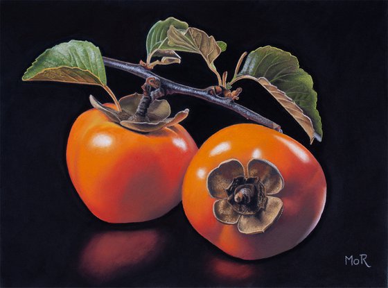 Two Persimmons on a Twig