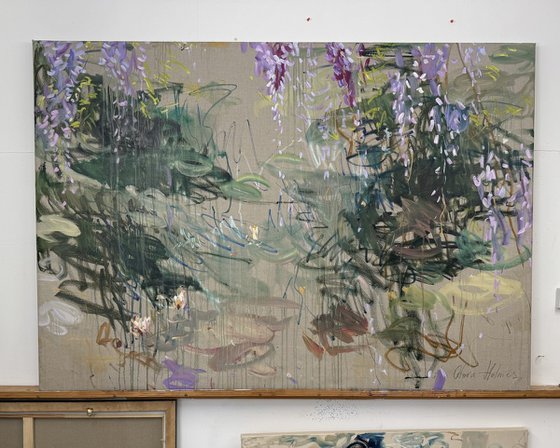 Wisteria over the pond