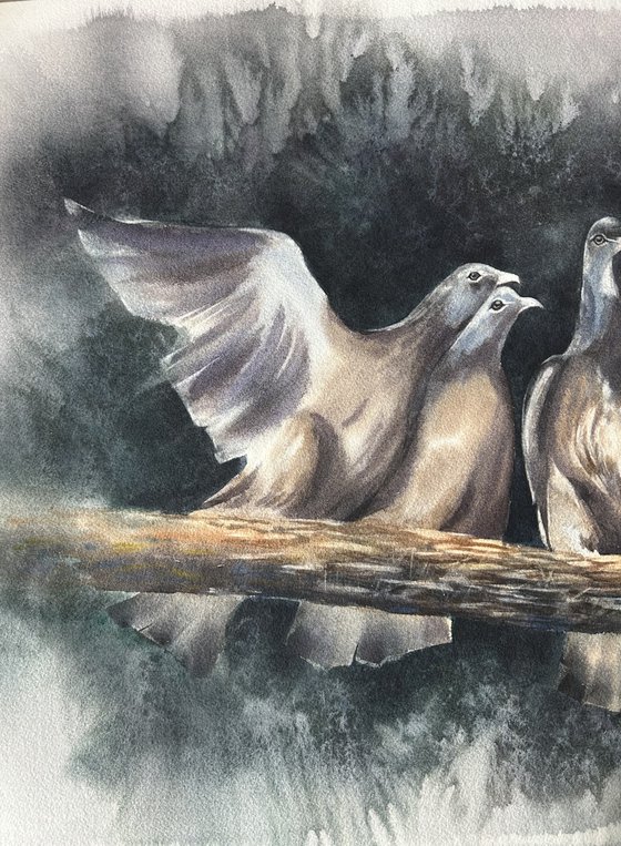 Birds on branch