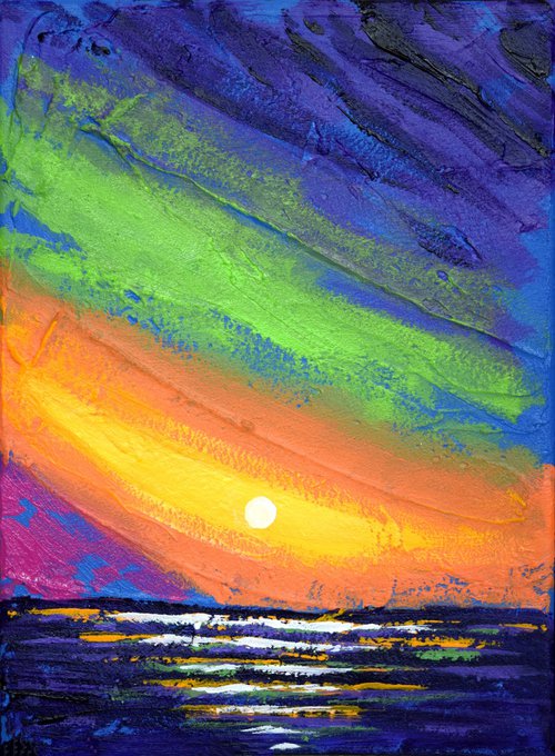Colour sky song seascape painting by Stuart Wright