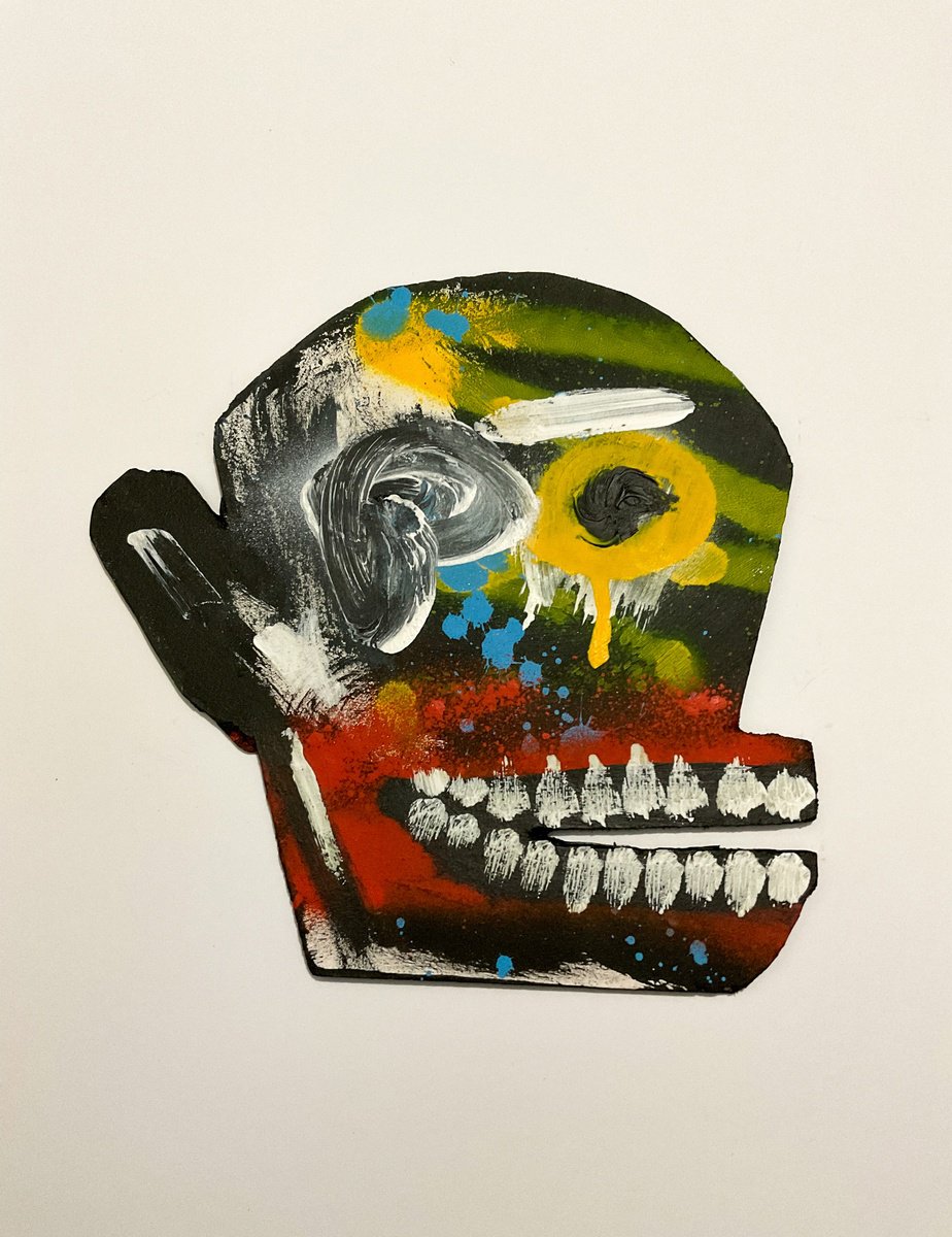 Expressive Portrait Painting By V. Lishko, 8 X 8", Portrait, Original Artwork