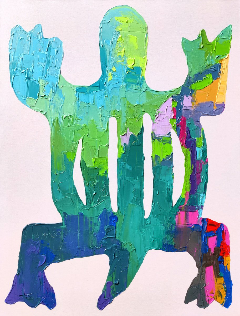 Impressionistic Abstract Acrylic Painting By Abhishek Kumar, 42 X 54, Adaptability, Original Artwork