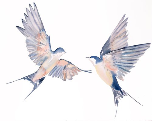 Swallows in Flight No. 45 by Elizabeth Becker