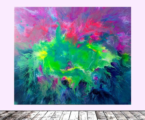 CUSTOM ORDER L'amour - XXL 120x100 cm Big Painting, - Large Canvas Abstract Painting - Ready to Hang, Canvas Wall Decoration