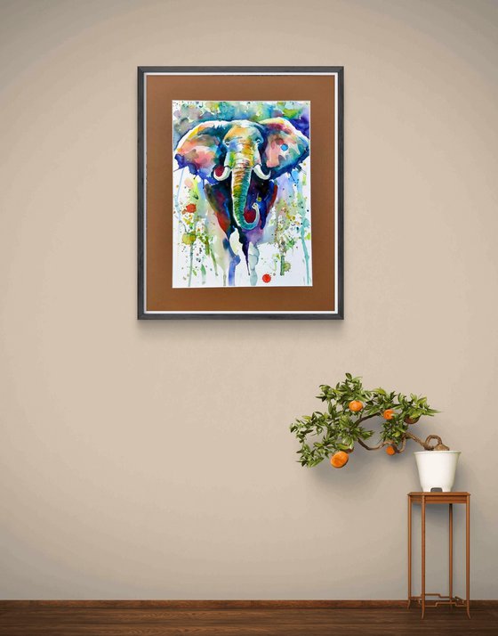 Majestic Elephant Watercolor