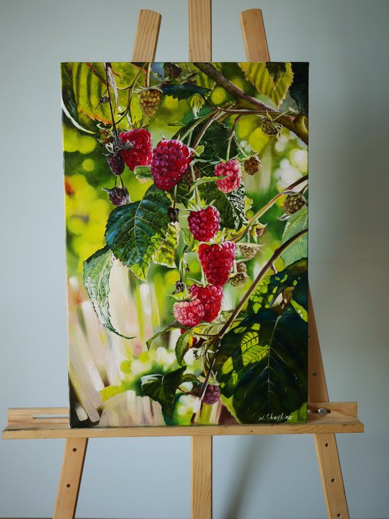 Raspberry painting Realistic