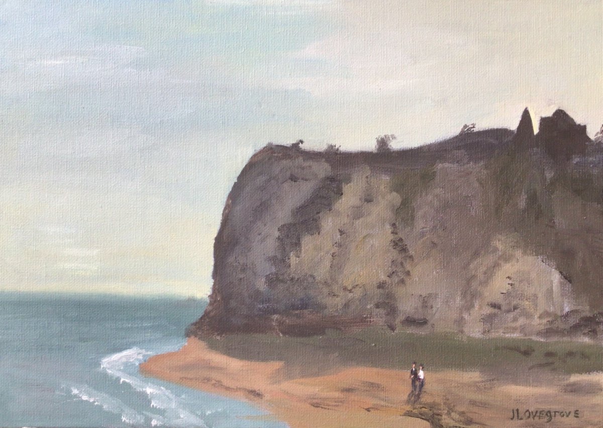 Kent coast Oil painting. by Julian Lovegrove Art