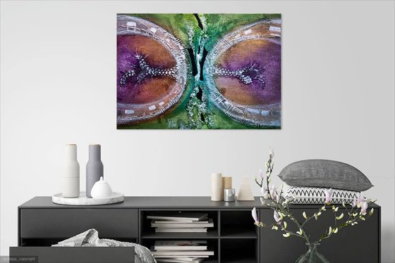 PARALLEL REALITIES 7967 3D textured abstract painting on canvas
