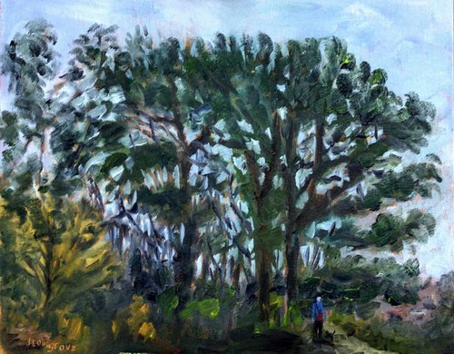 Coastal Trees - An original oil painting! by Julian Lovegrove Art