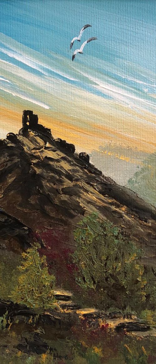 Corfe Castle sunset by Marja Brown