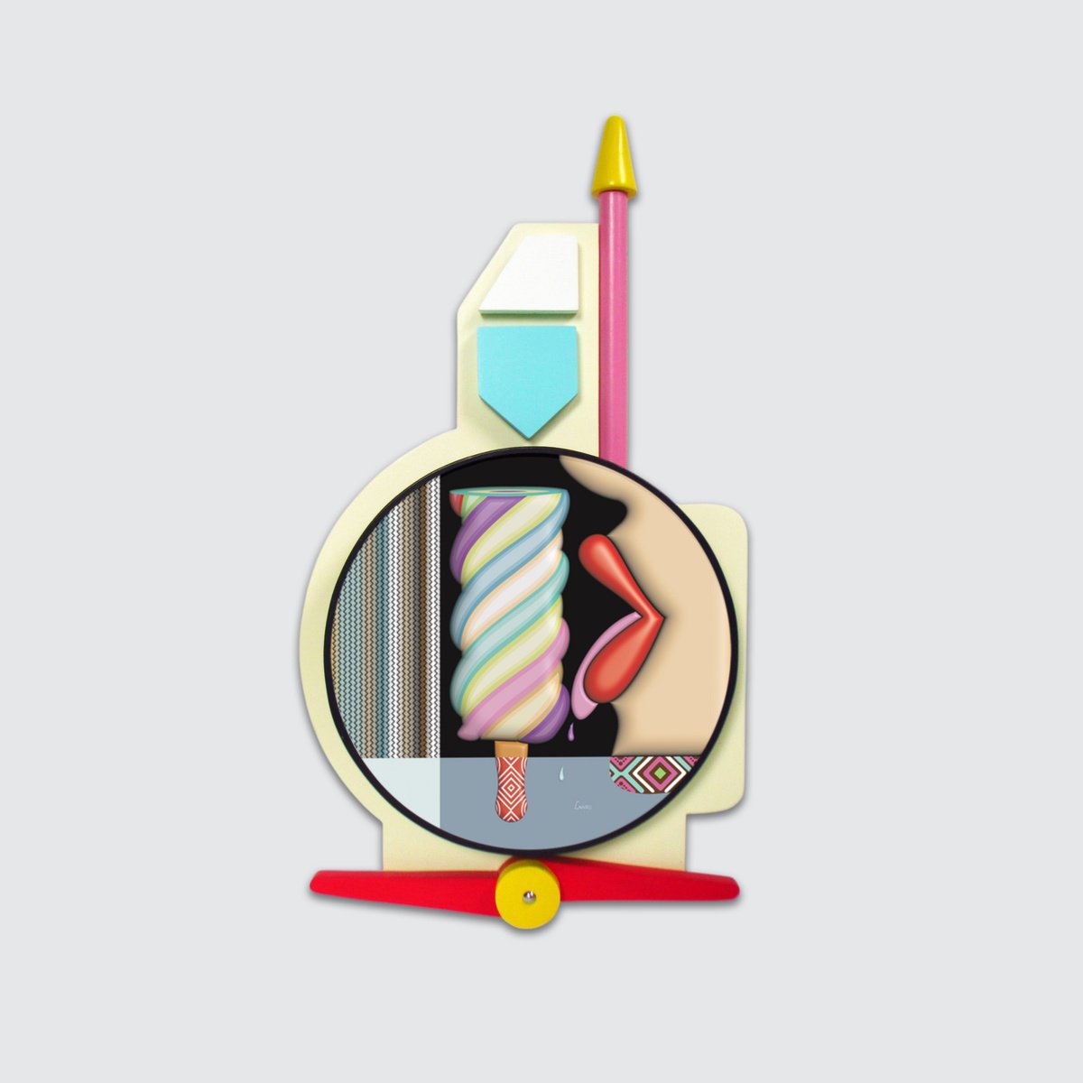 Urban And Pop Abstract Wood Sculpture By Lanre Adefioye, 12 X 21", Sweet Sensation, Original Artwork