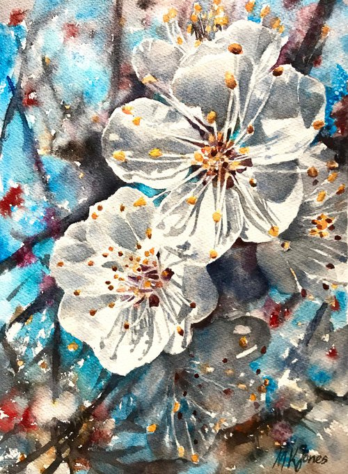 White Cherry Blossom by Monika Jones