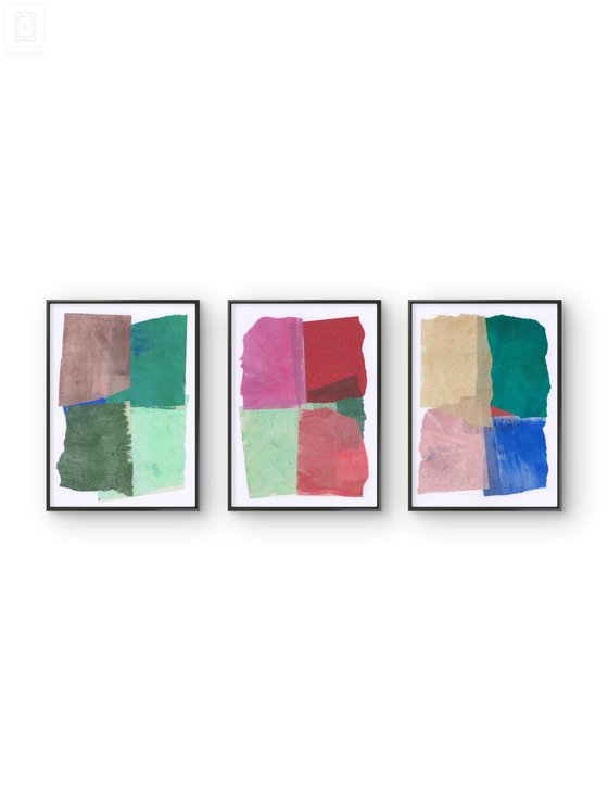 Set of 3 abstract collages