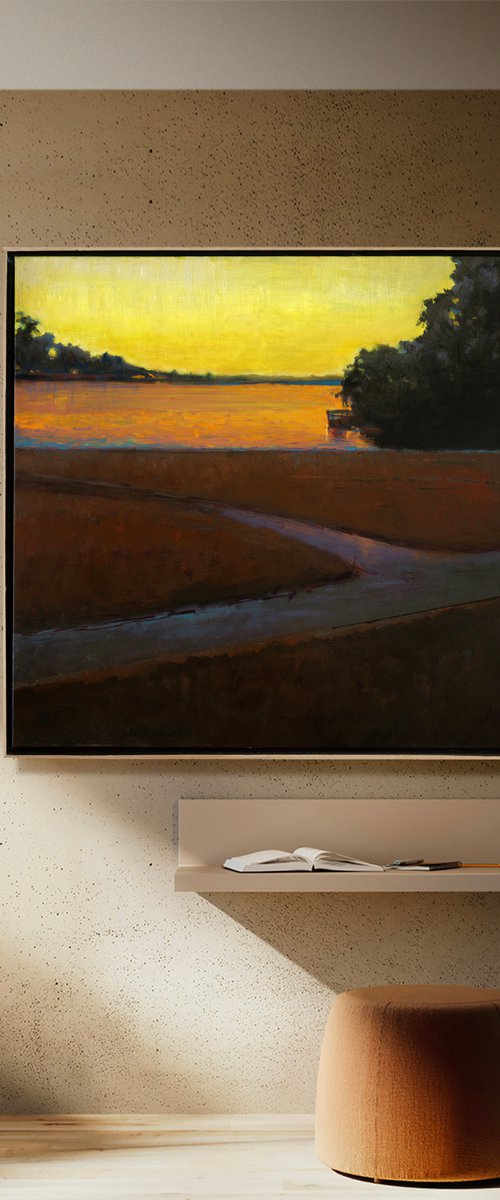 Lovely place, Lovely time 30x30" 76x76cm Contemporary Art by Bo Kravchenko by Bo Kravchenko