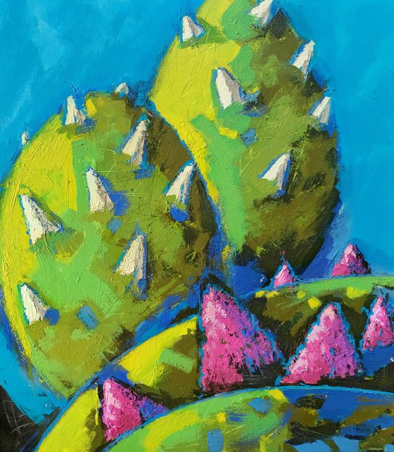 Abstract Green & Violet Rhythm