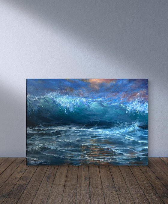 Stormy Evening - breaking wave