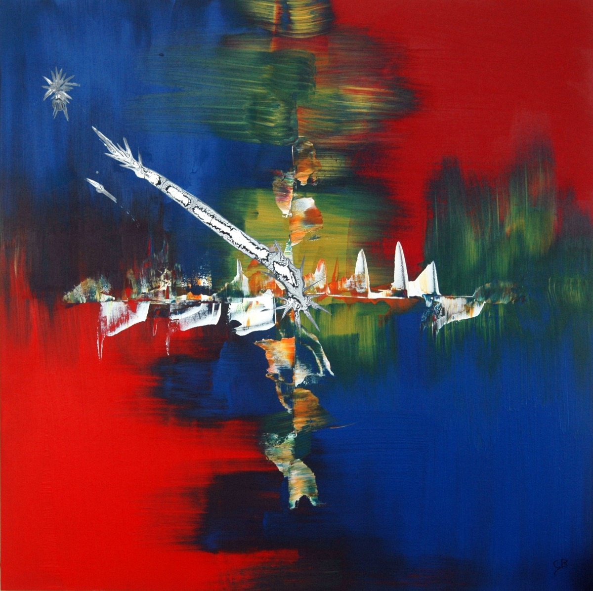 Abstract Acrylic Painting By Cb., 31 X 31, Abstract On Mdf 26, Original Artwork