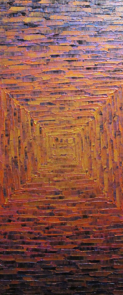 Large gold orange pink square gradient by Jonathan Pradillon