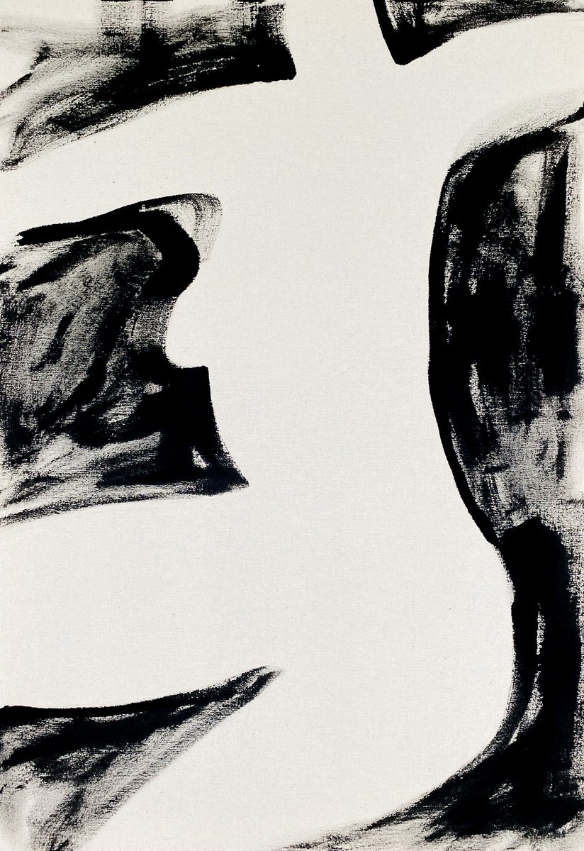 Abstract Portrait Acrylic Painting By Anna Pepe, 28 X 39, Figure 01 Unprimed, Original Artwork