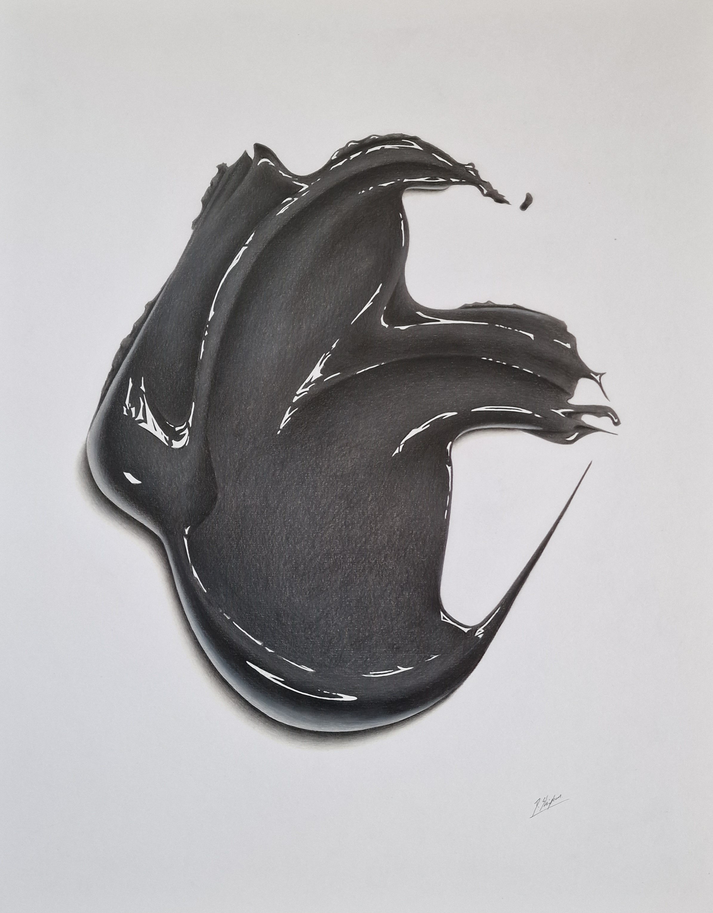 Urban And Pop Still Life Pencil Drawing By Daniel Shipton, 16 X 20, Schwarz Black Drawing Of Paint, Original Artwork