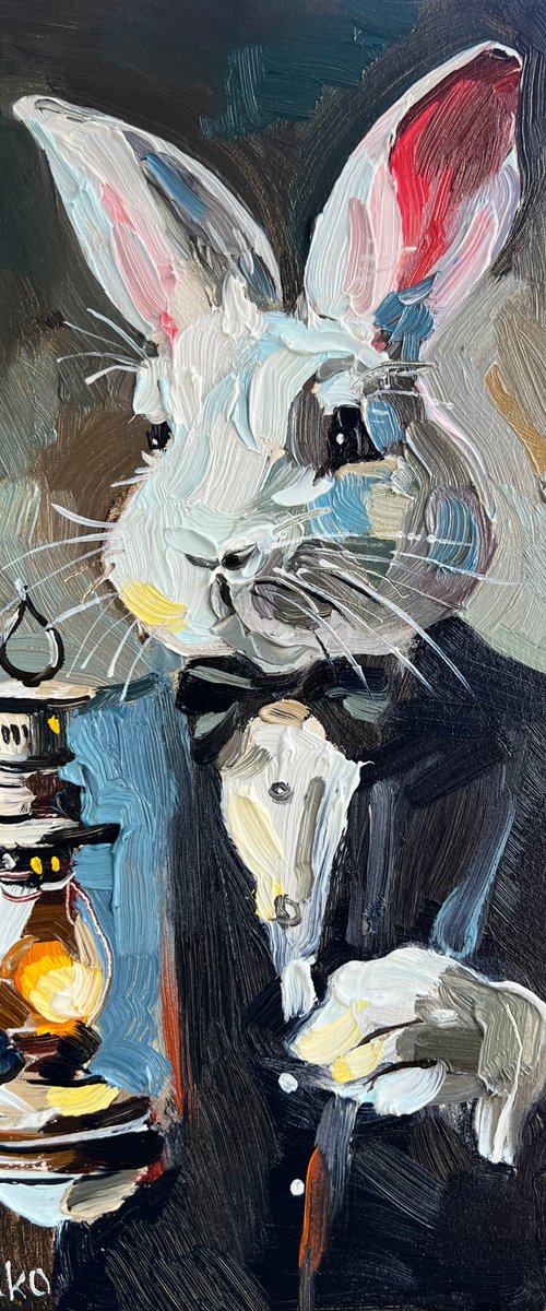 Bunny in a Tuxedo 2 by Ole Karako