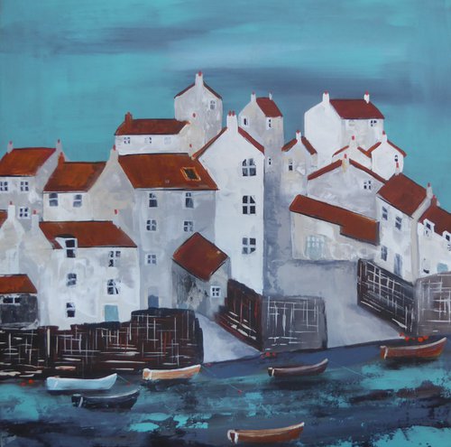 Staithes, boats by Elaine Allender