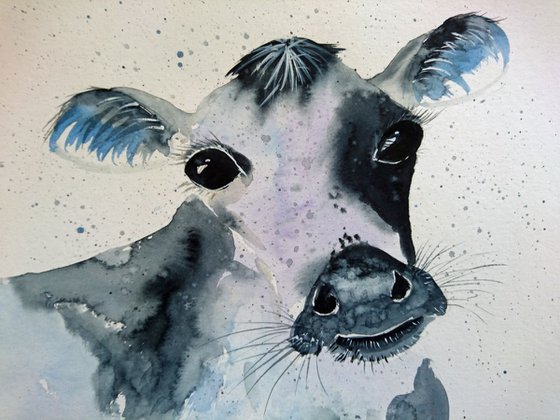 COW original water colour size 12 x 10 inches