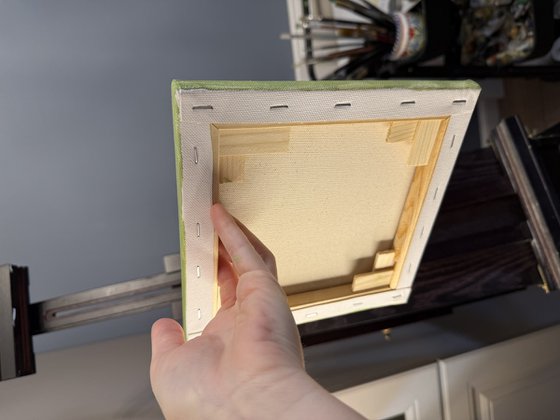 “Orange rhythm on a blue surface”