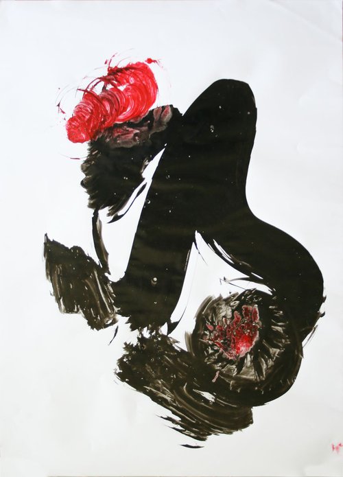 Black & Red VI /  ORIGINAL PAINTING by Salana Art Gallery